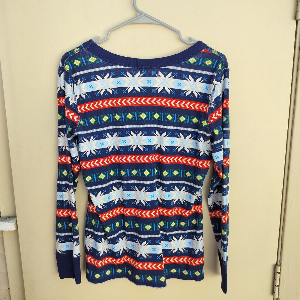 Hanna Andersson Scandi Snowflake Fairisle Christmas Pajama Set Women's Large - Picture 9 of 13